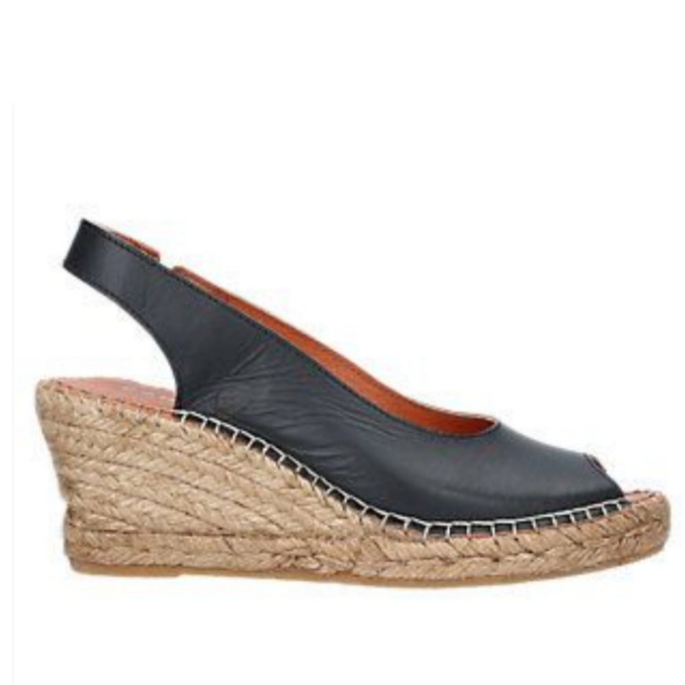 VIDORRETA Leather Wedge Espadrilles